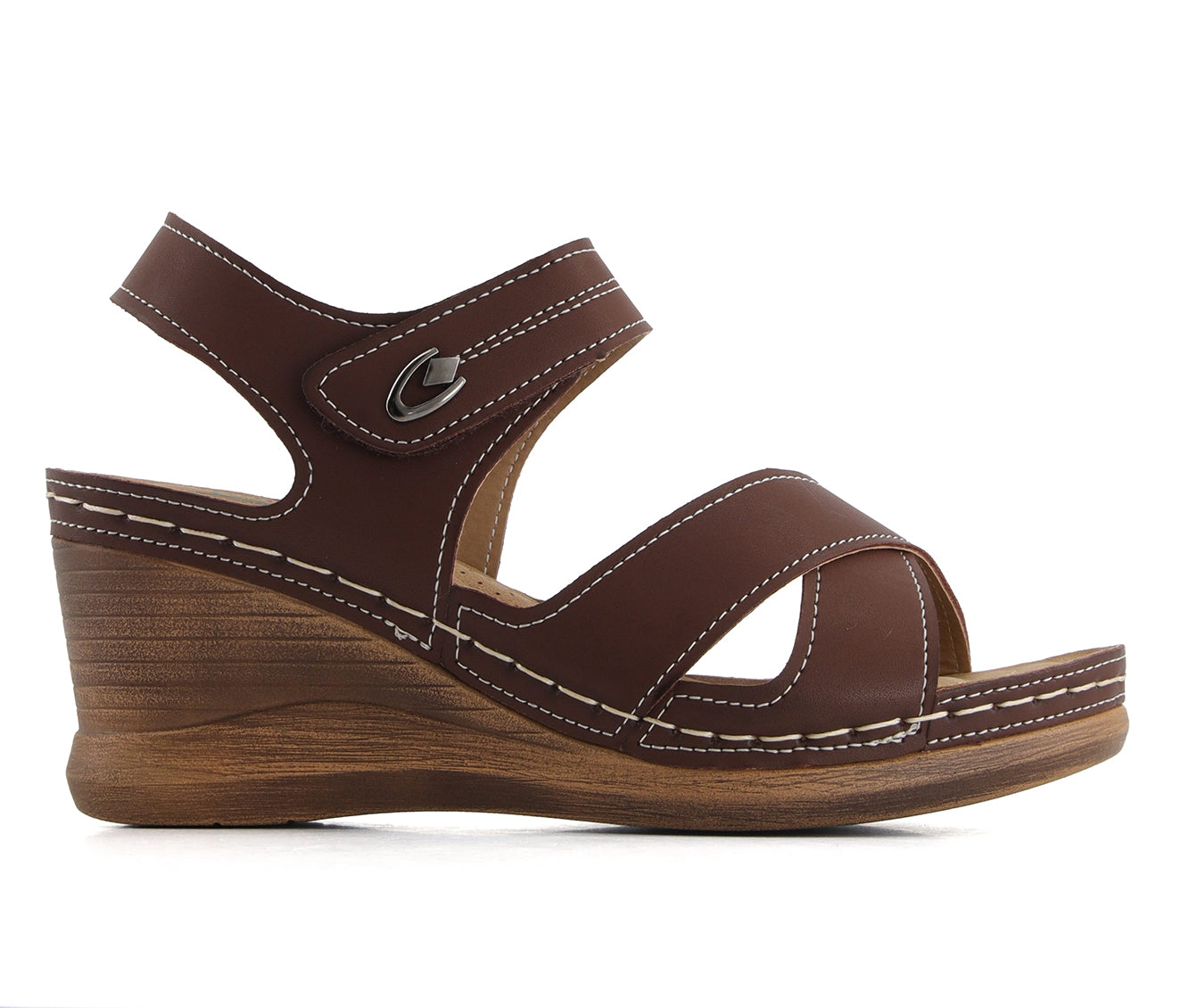 Andrea Women's Criss Cross Wedge Sandals with Comfortech Sole 83052