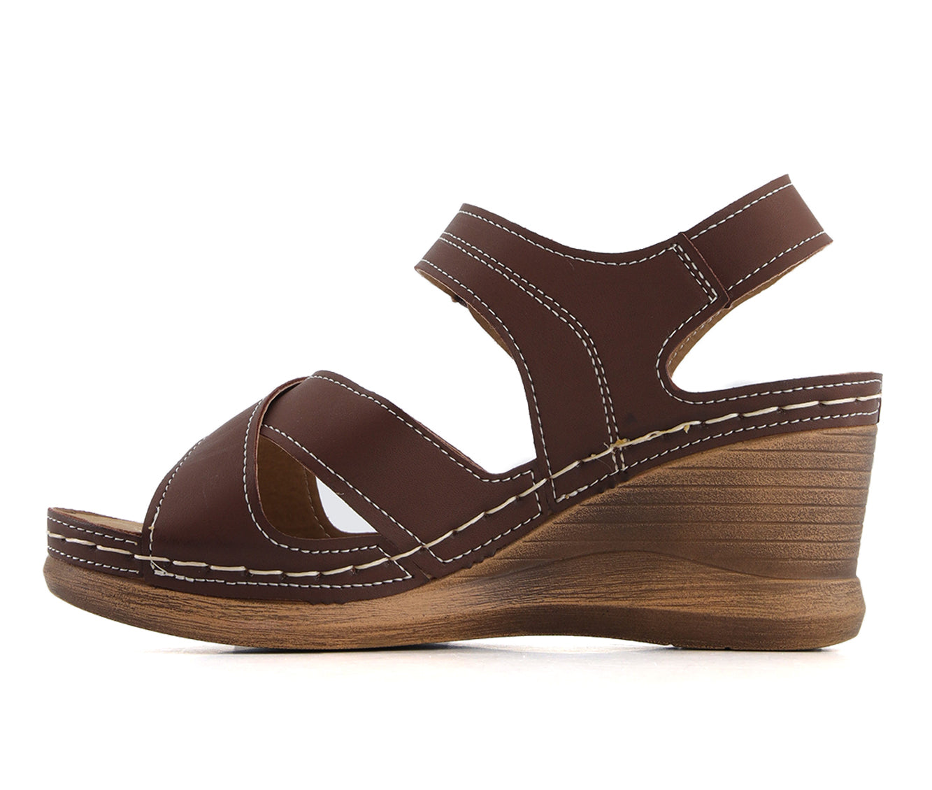 Andrea Women's Criss Cross Wedge Sandals with Comfortech Sole 83052