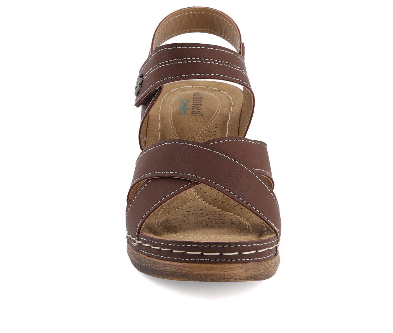 Andrea Women's Criss Cross Wedge Sandals with Comfortech Sole 83052