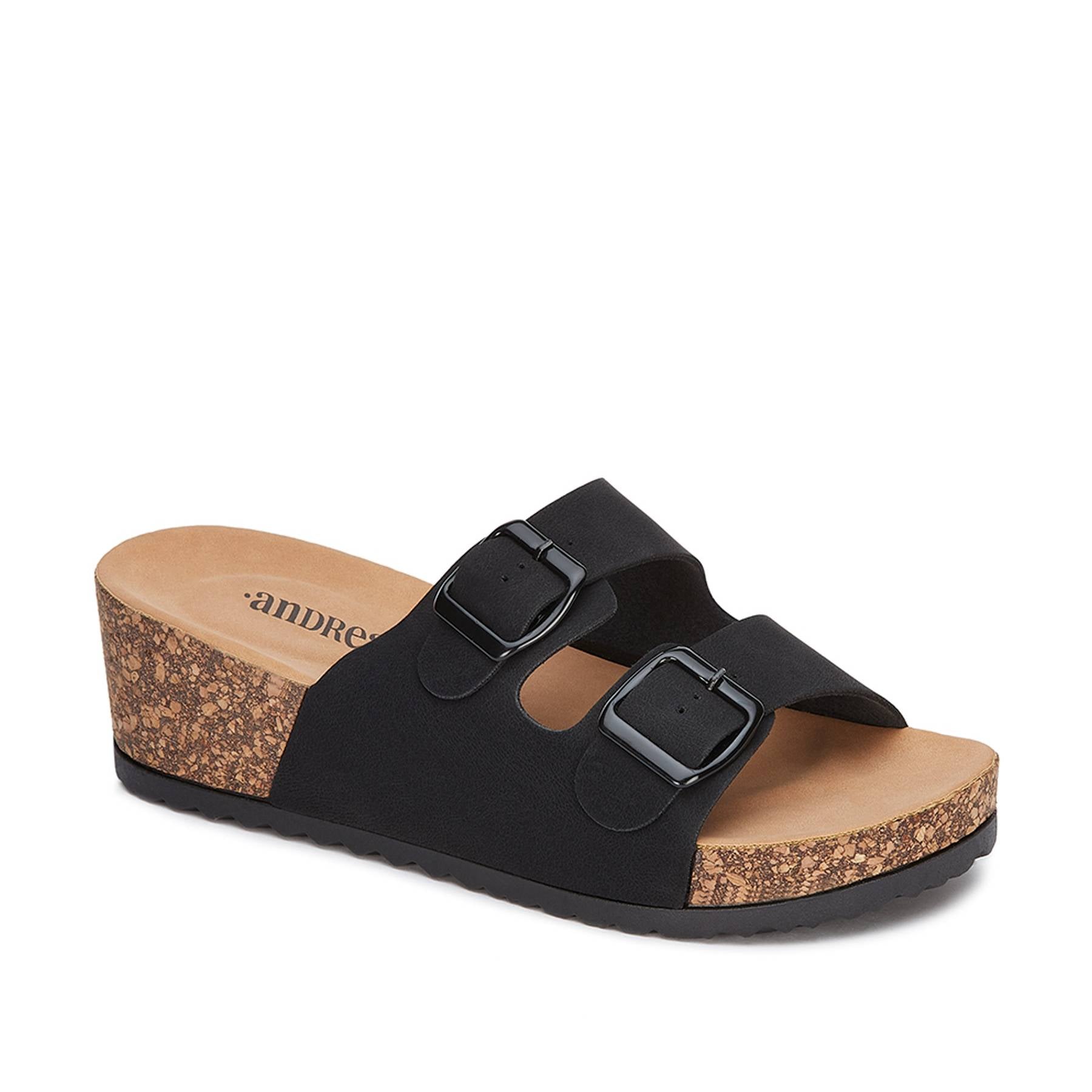 Andrea Comfort Footbed Wedge Double Buckle Sandal 83067