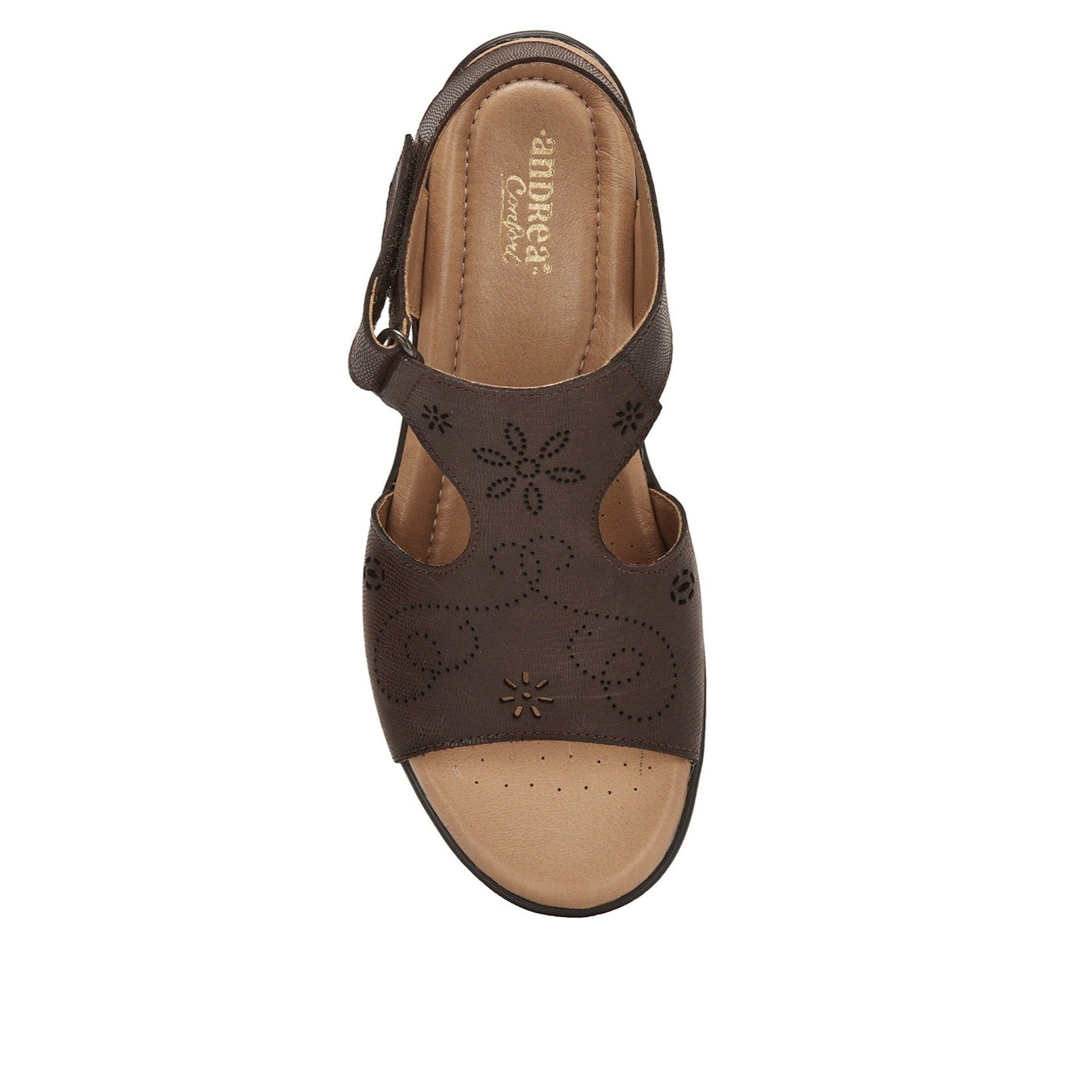 Andrea Leather Wedge Sandals With Plush Footbed 54598