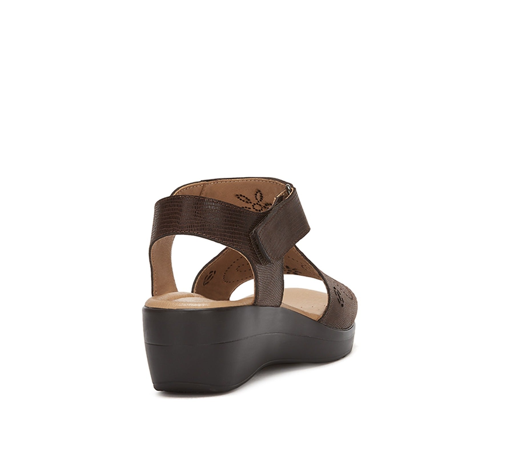 Andrea Leather Wedge Sandals With Plush Footbed 54598