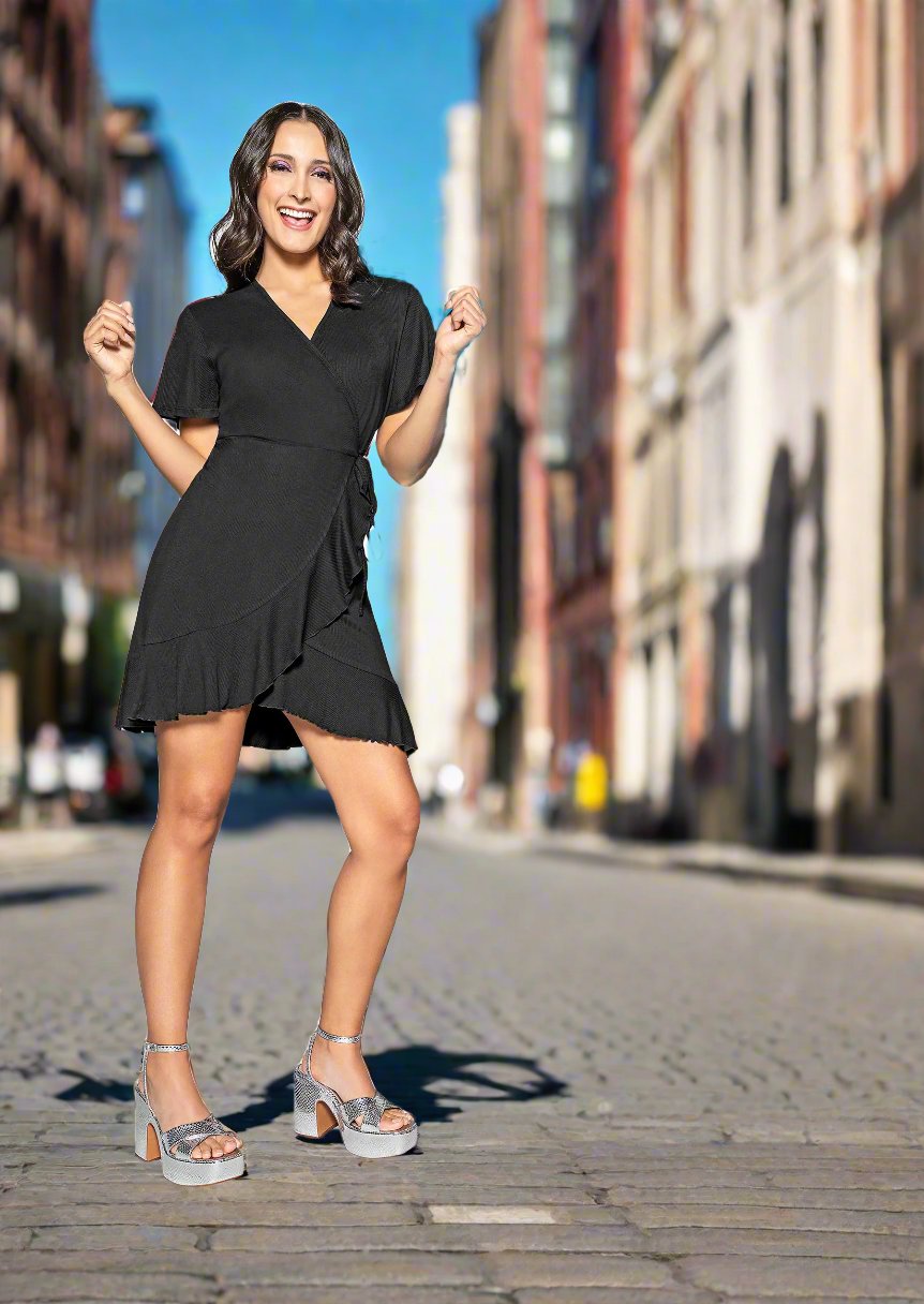 Andrea Platform Sandals Metallic Look 54763