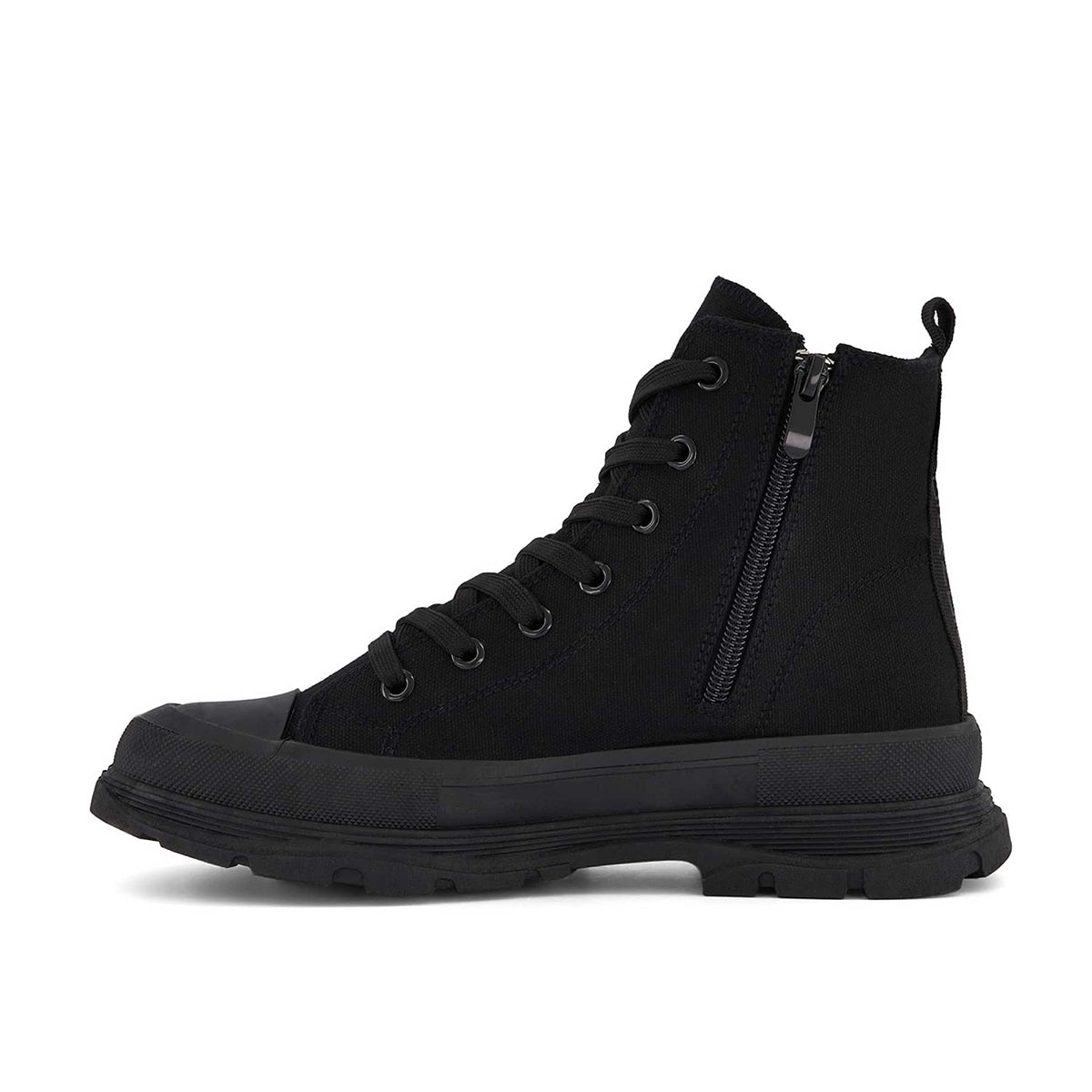 Andrea Canvas Sneaker Booties With Side Zipper 63898