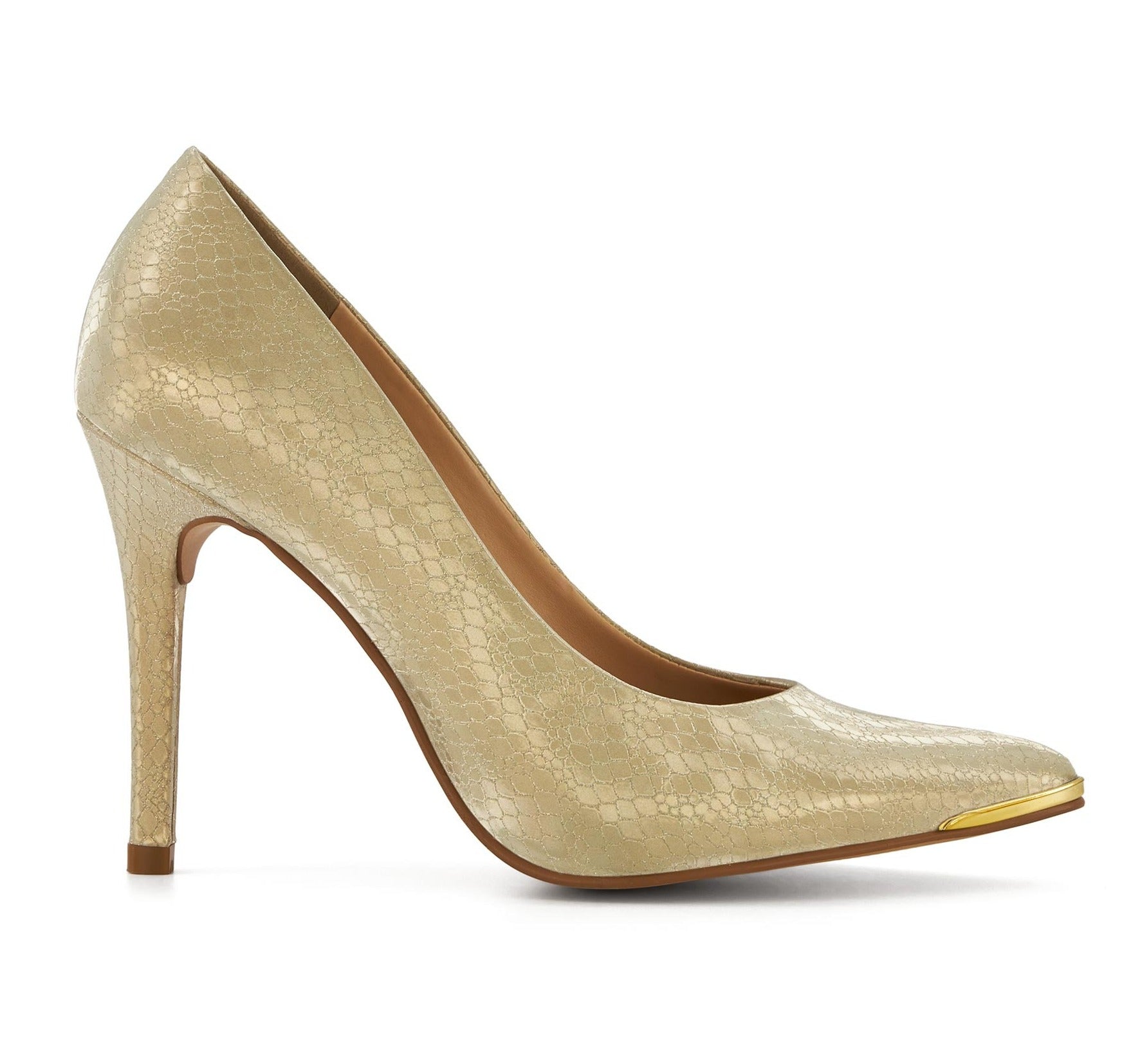 Andrea Classic High Heels With Metallic Gold Detail 74219