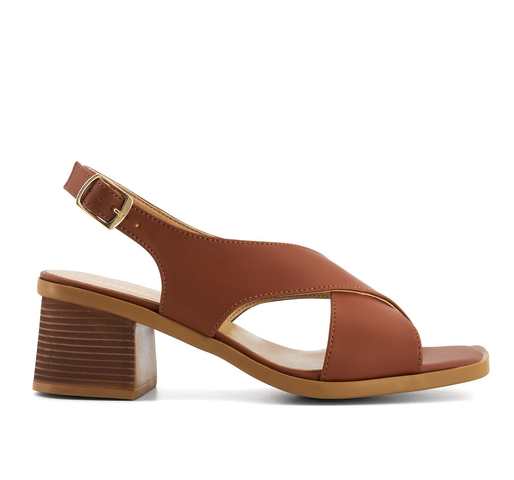 Andrea Medium Heel Crossed Straps Sandals 74273