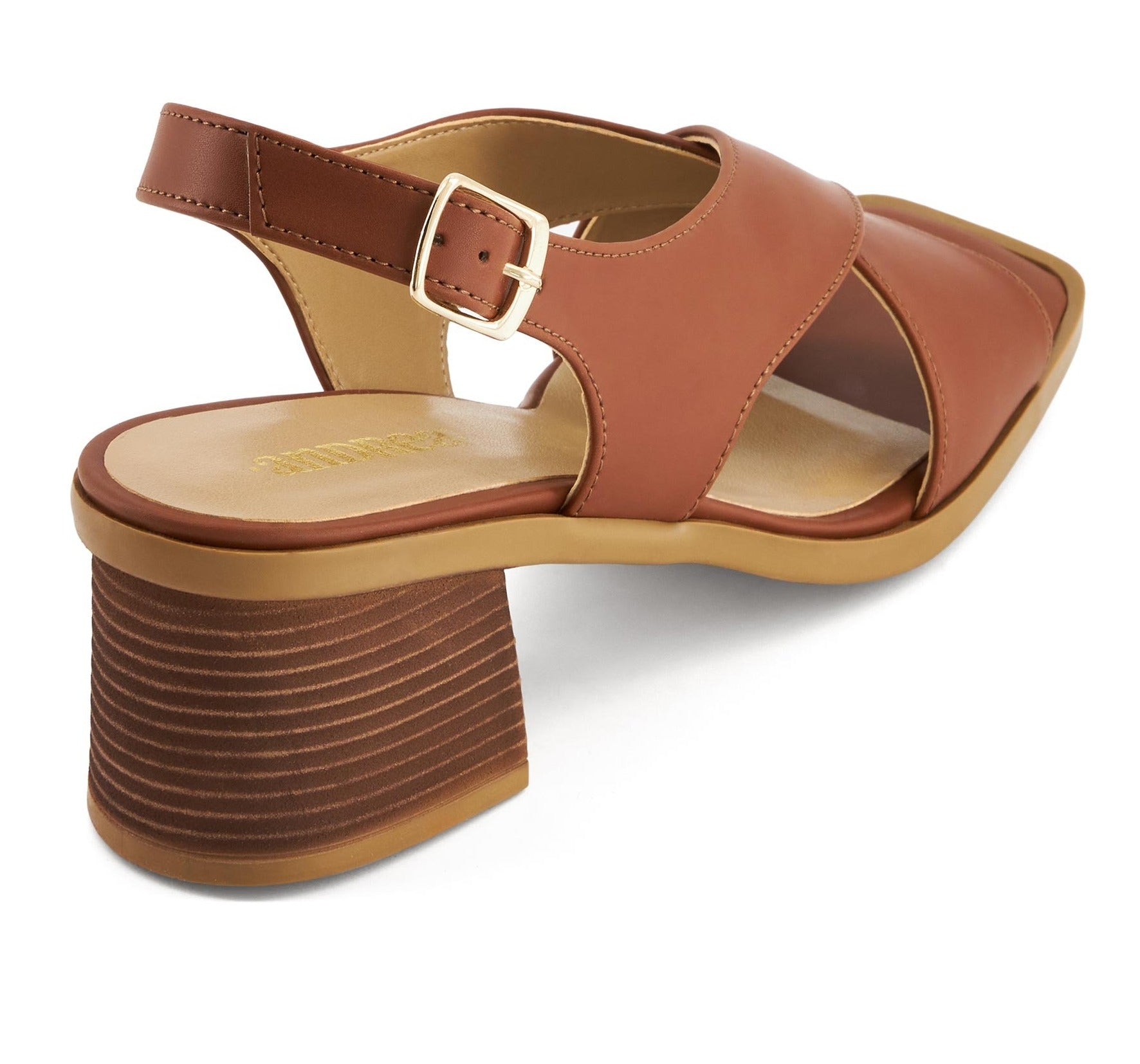 Andrea Medium Heel Crossed Straps Sandals 74273