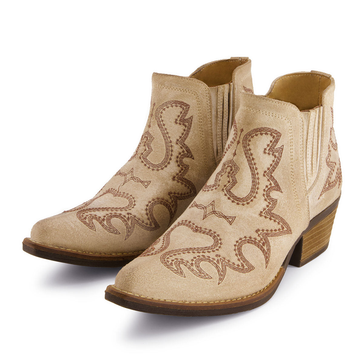 Western Style Women's Leather Booties By Forastero FOR84642