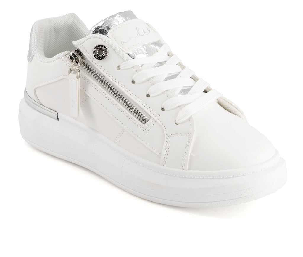 Andrea Women's Casual Sneakers with Side Zipper 61813