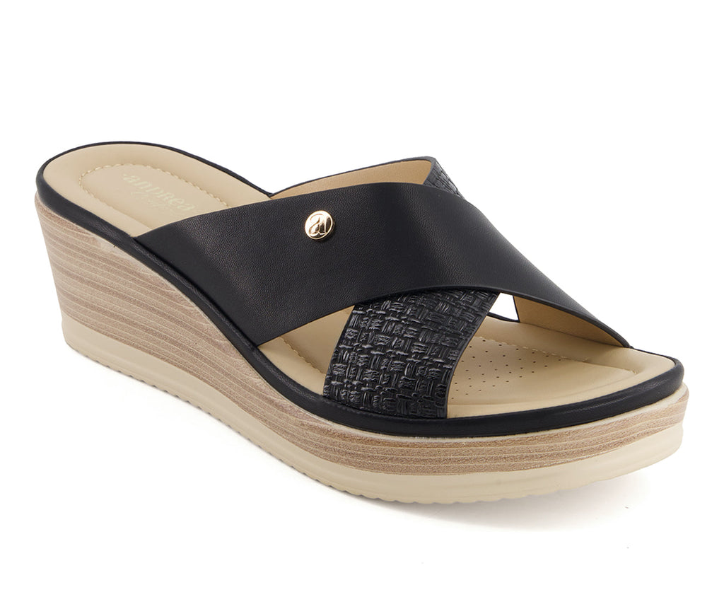 Andrea Women's Criss Cross Wedge Sandals 61947