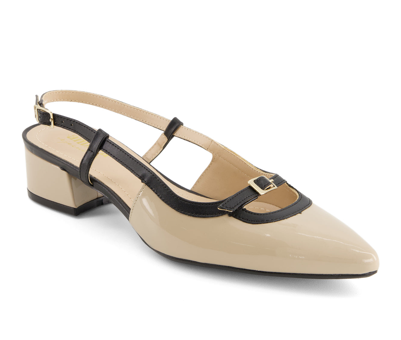 Andrea Women's Slingback Pointed Toe Low Heel Pumps 64601