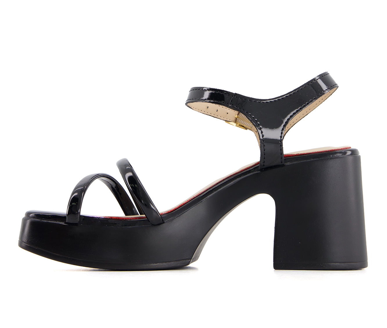 Andrea Women's Ankle Strap Medium Platform Heeled Sandals 64978 Black