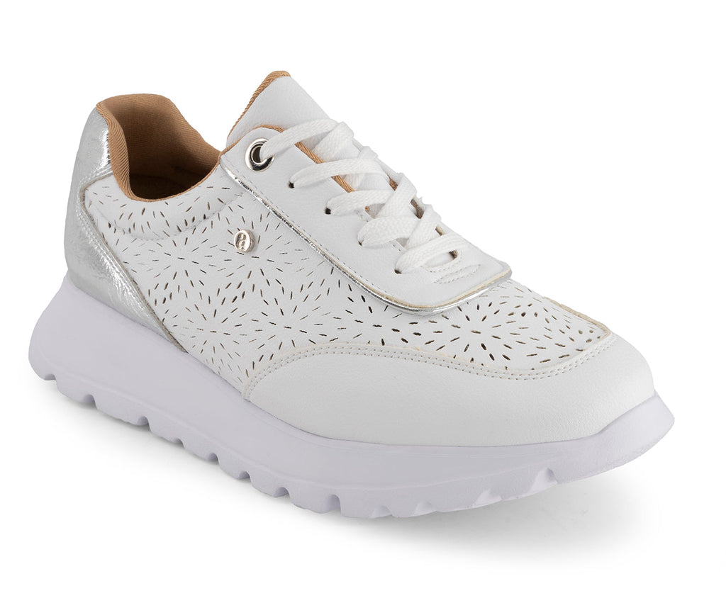 Andrea Women's Casual Sneakers With Laser Cut Pattern 65249