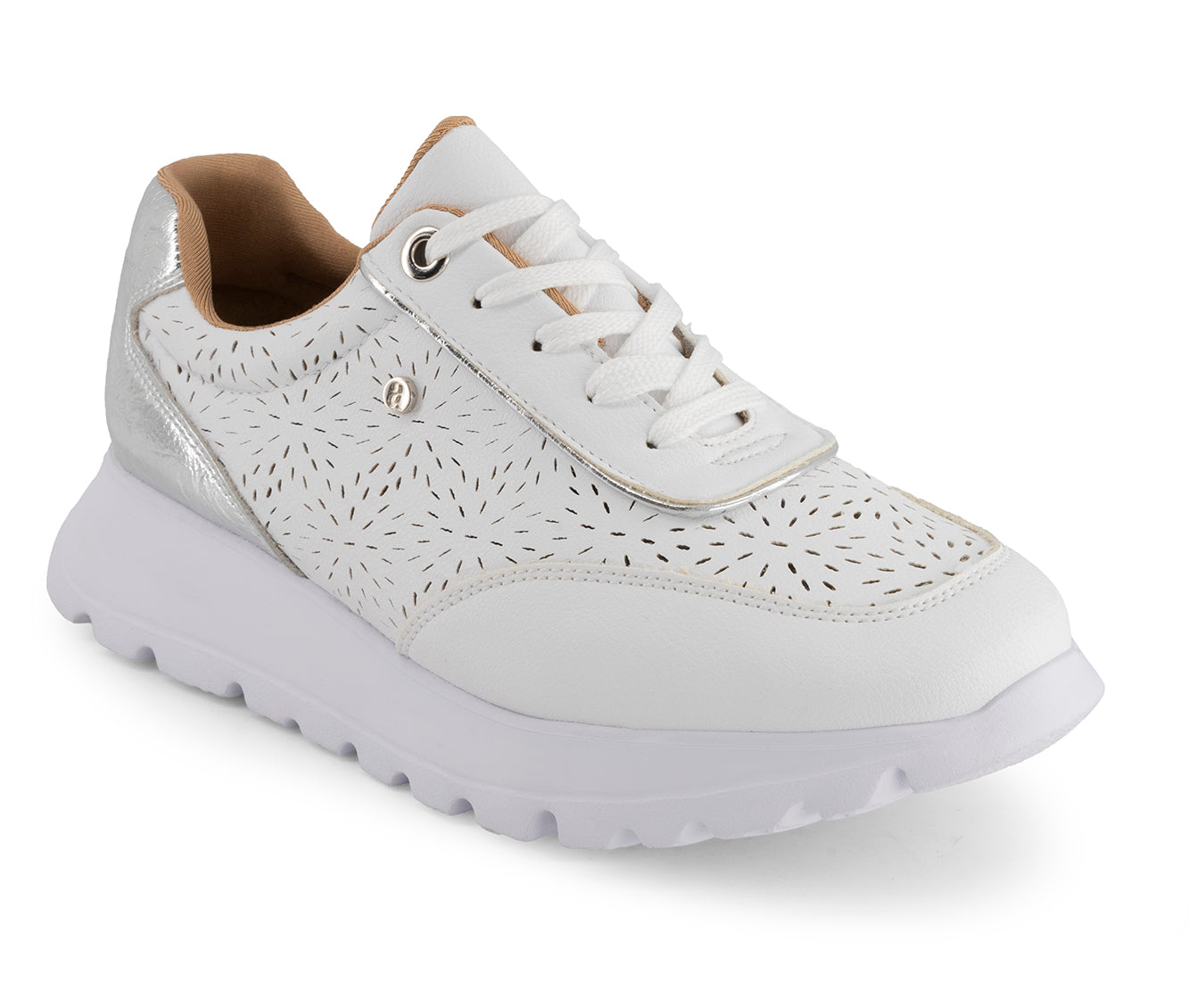 Andrea Women's Casual Sneakers With Laser Cut Pattern 65249