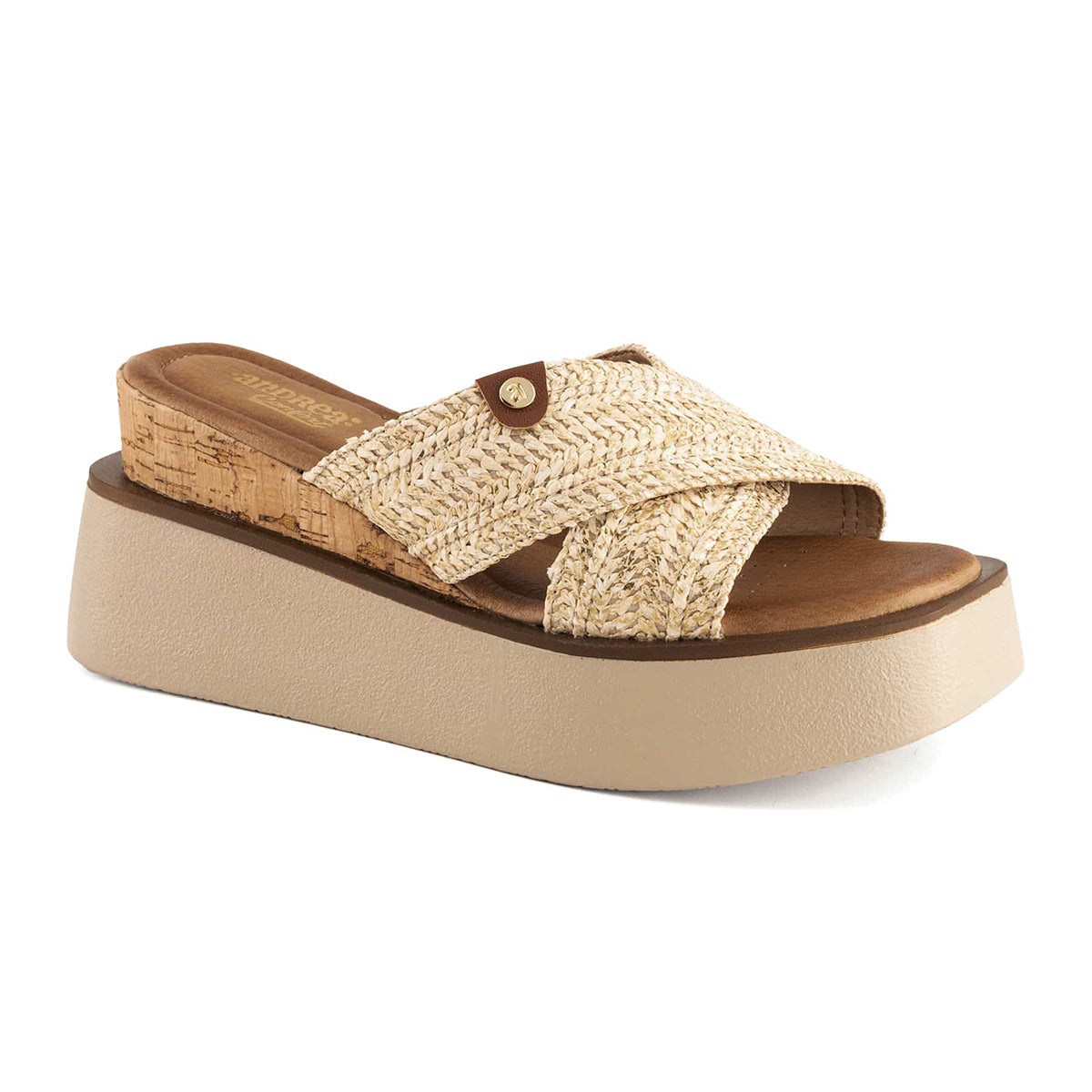 Andrea Women's Criss Cross Platform Wedge Sandals 65506