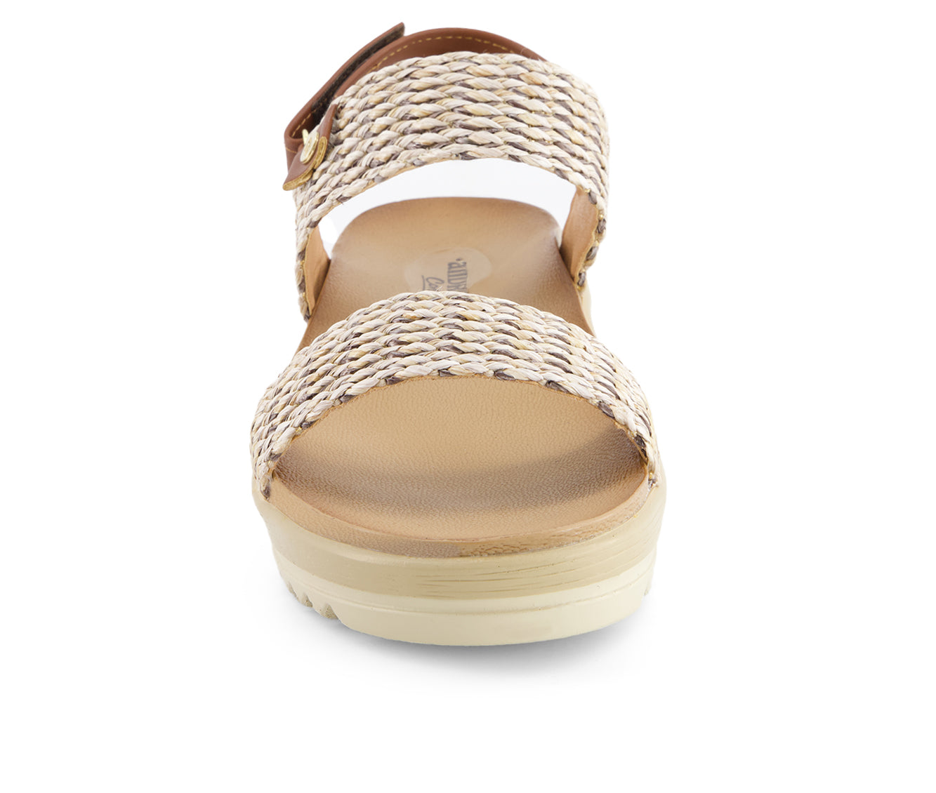 Andrea Women's Flat Sandals With Hook and Loop Sling and serrated sole 65549