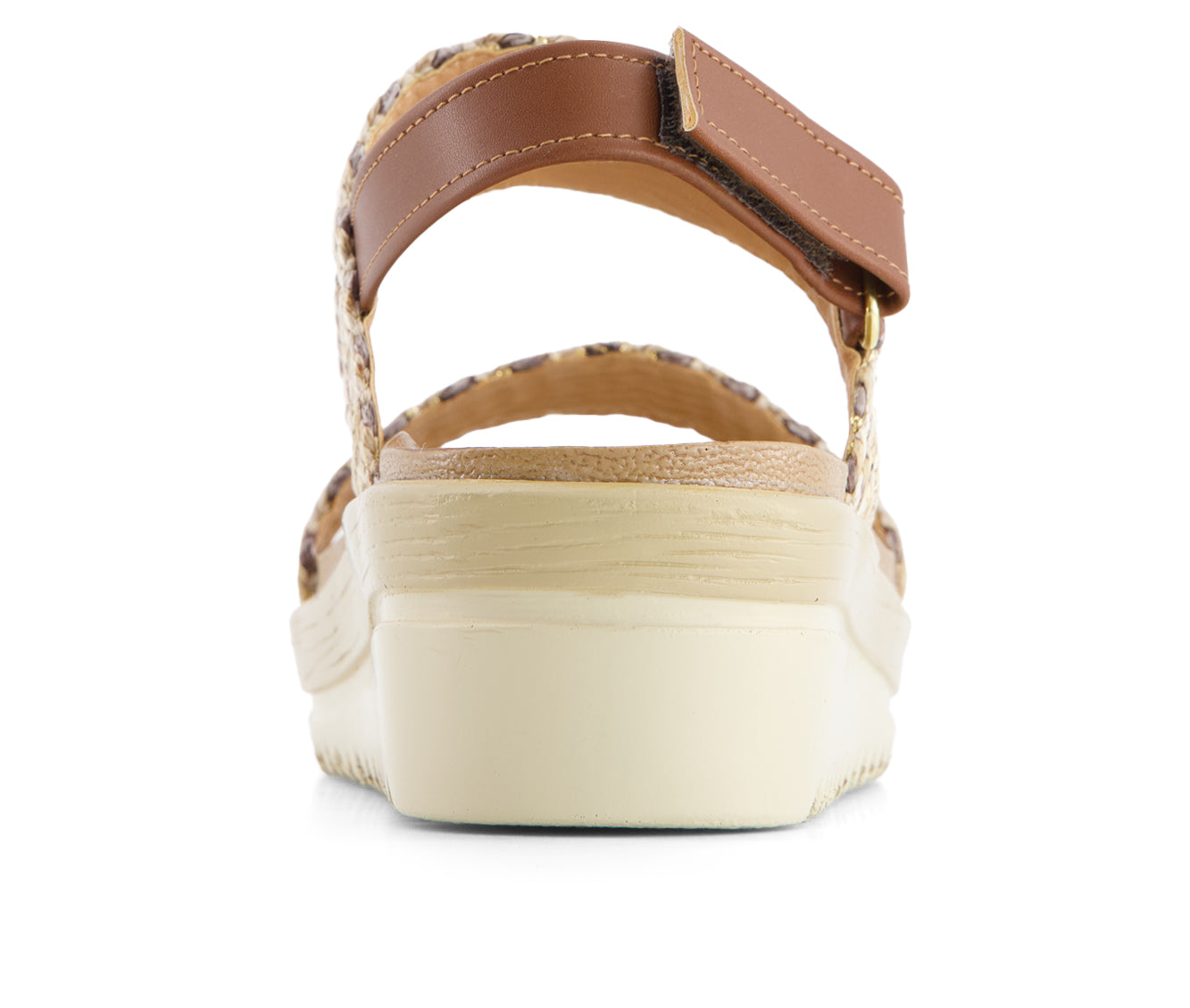 Andrea Women's Flat Sandals With Hook and Loop Sling and serrated sole 65549