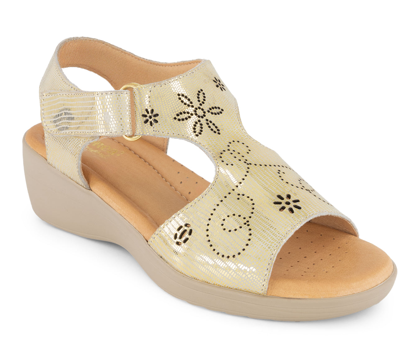 Andrea Premium Comfort Women's Wedge Leather Sandals 65431
