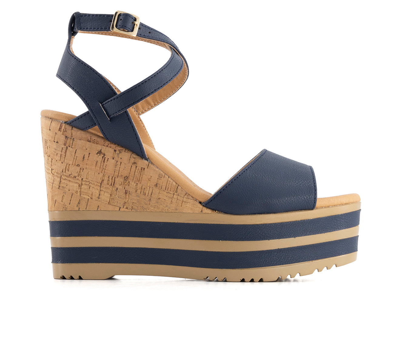 Andrea Women's Wedge Heel Ankle Strap Platform Sandals 68053