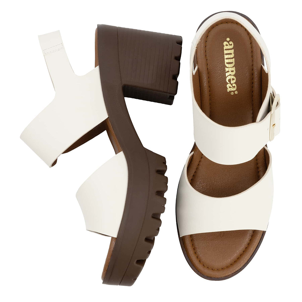 Andrea Women's Heeled Ankle Strap Sandals 66218