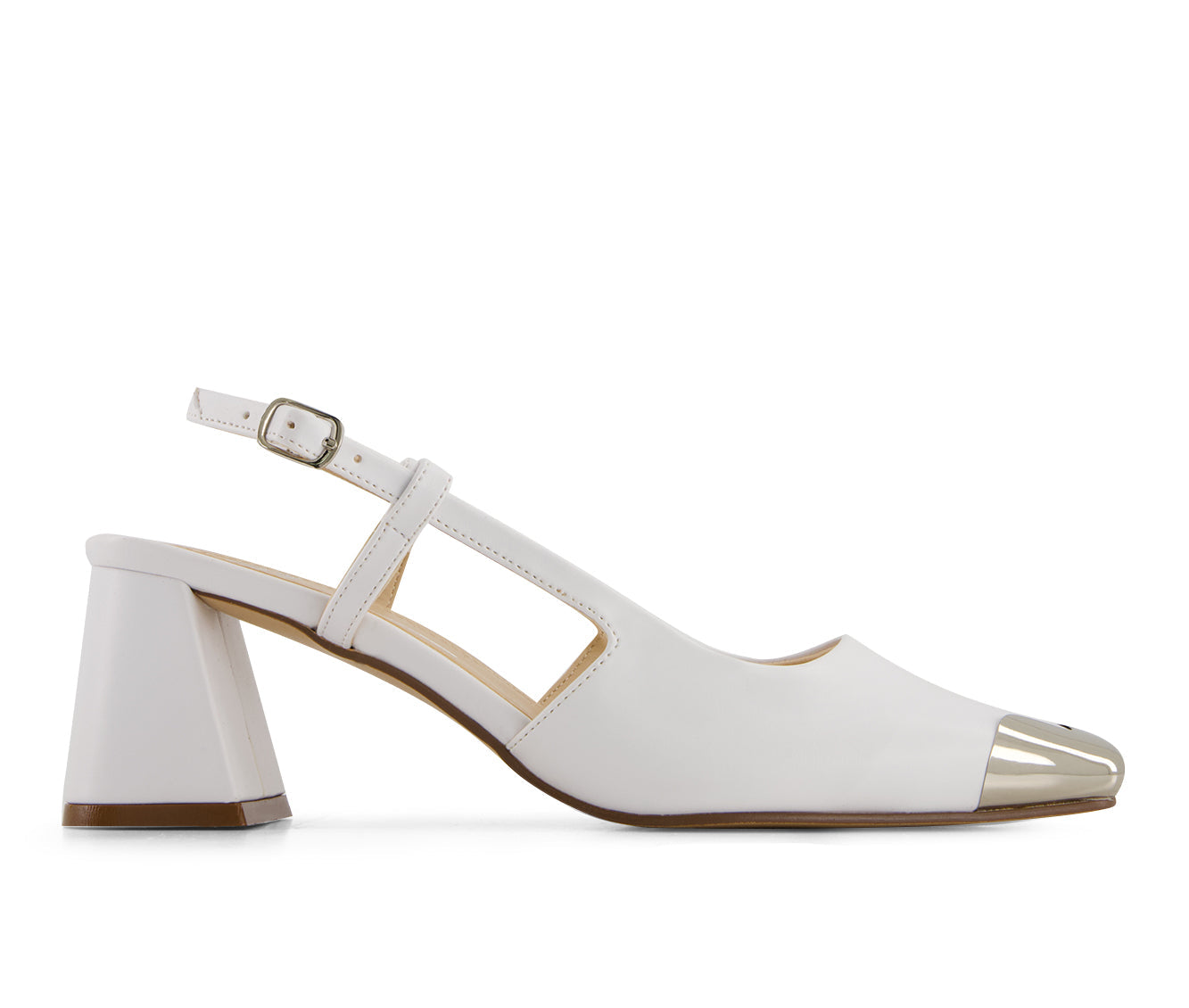 Andrea Women's Slingback Square Toe Stilettos With Metal Tip 90667