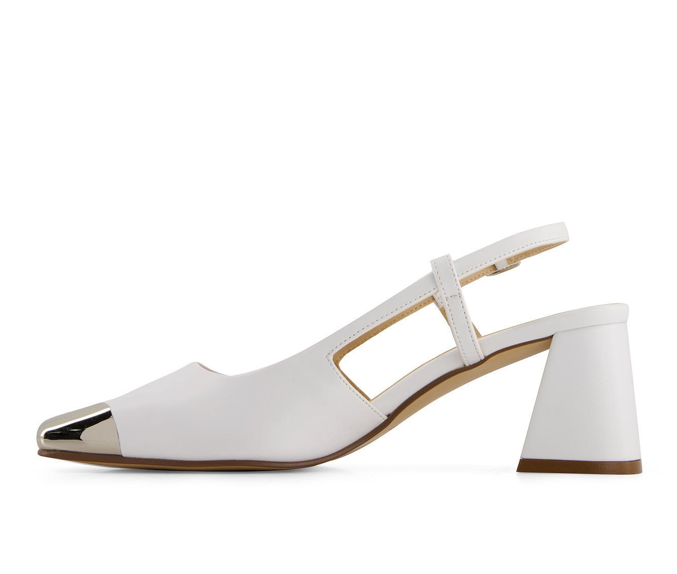 Andrea Women's Slingback Square Toe Stilettos With Metal Tip 90667