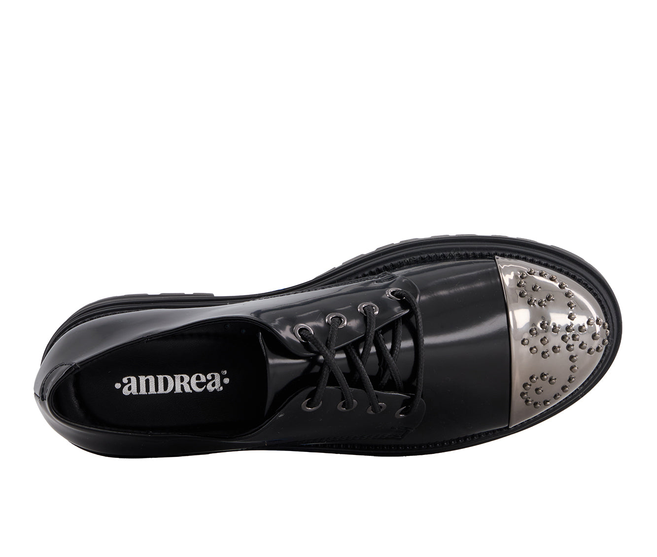 Andrea Women's Metal Toe Patent Oxfords 90799