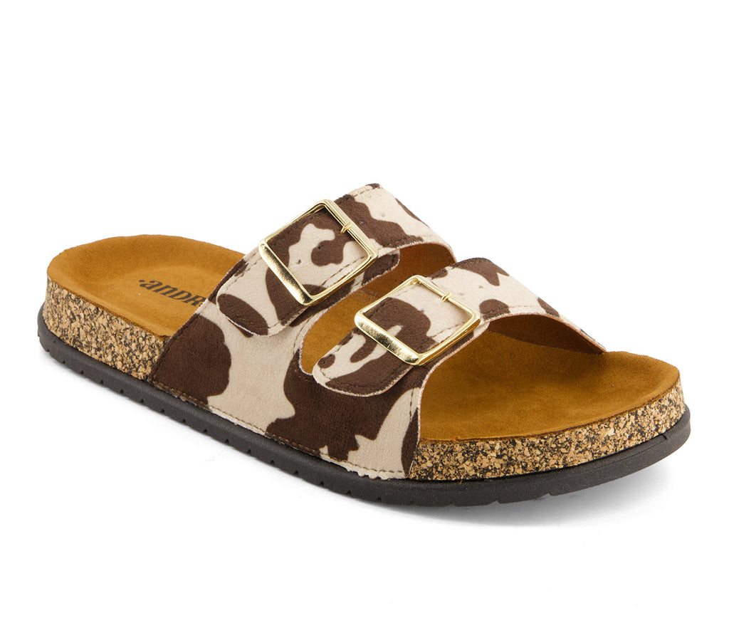 Andrea Women's Cowhide Print Footbed Sandals 36880