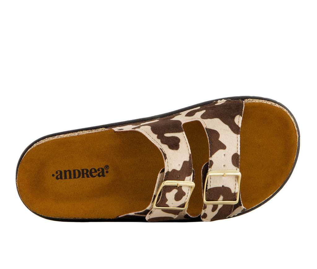 Andrea Women's Cowhide Print Footbed Sandals 36880