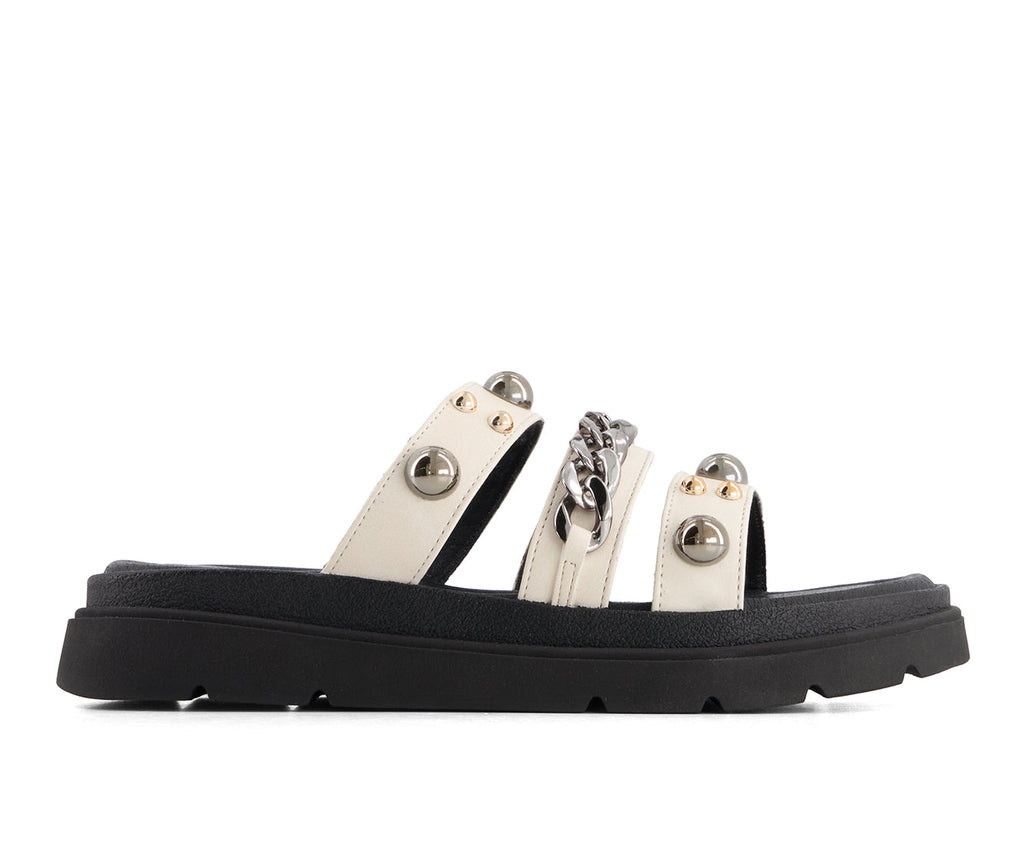 Andrea Women's Triple Strap Chain Sandals 90841