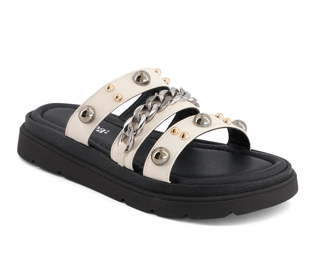 Andrea Women's Triple Strap Chain Sandals 90841