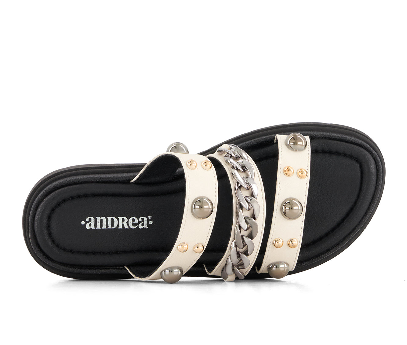 Andrea Women's Triple Strap Chain Sandals 90841