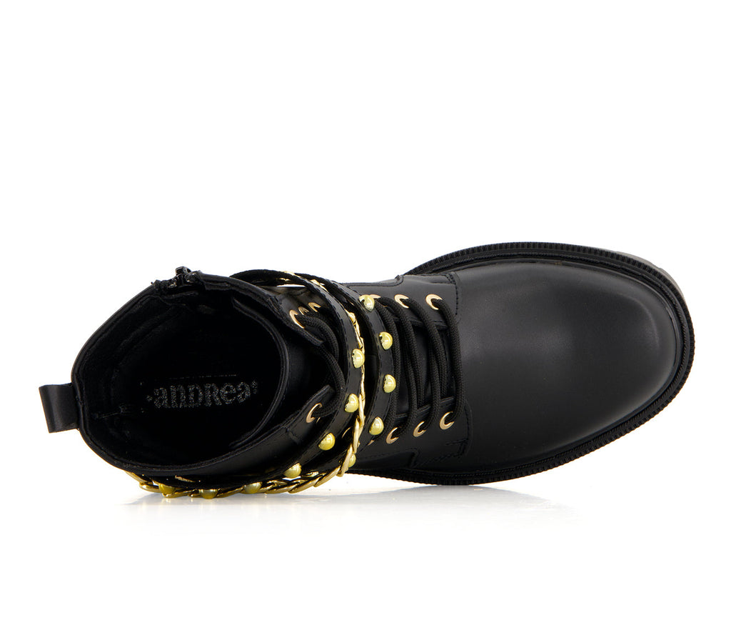 Andrea Women's Biker Boots With Chain 90784