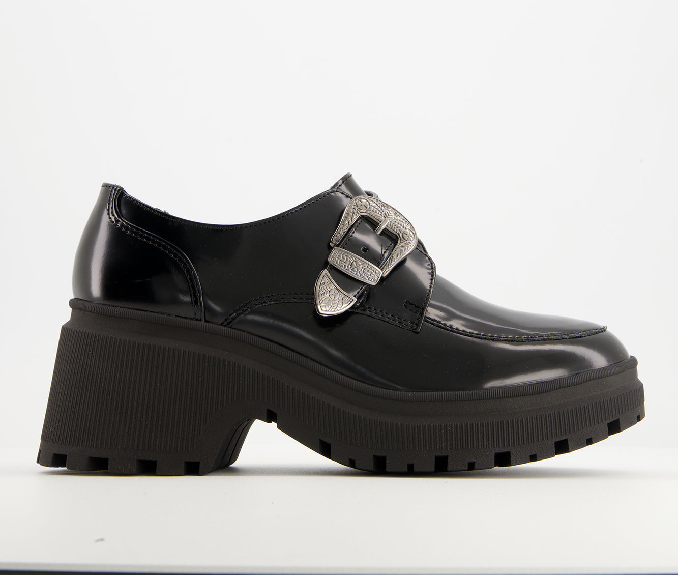 Andrea Women's Chunky Sole Heeled Patent Moccasins 90817