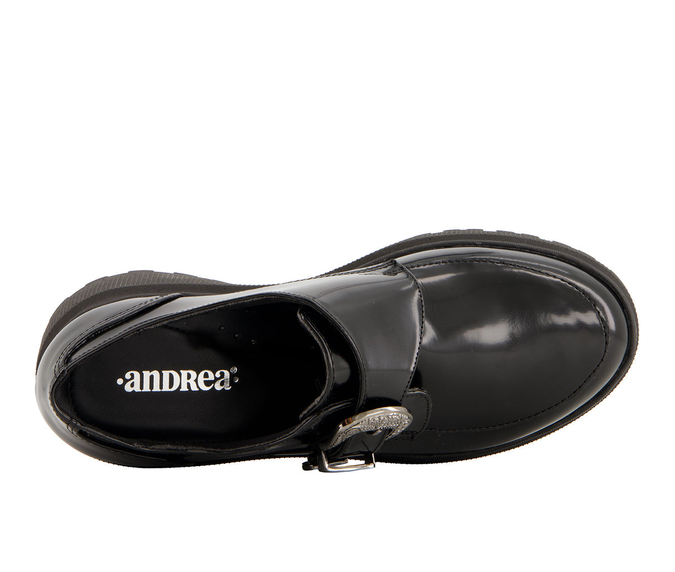 Andrea Women's Chunky Sole Heeled Patent Moccasins 90817